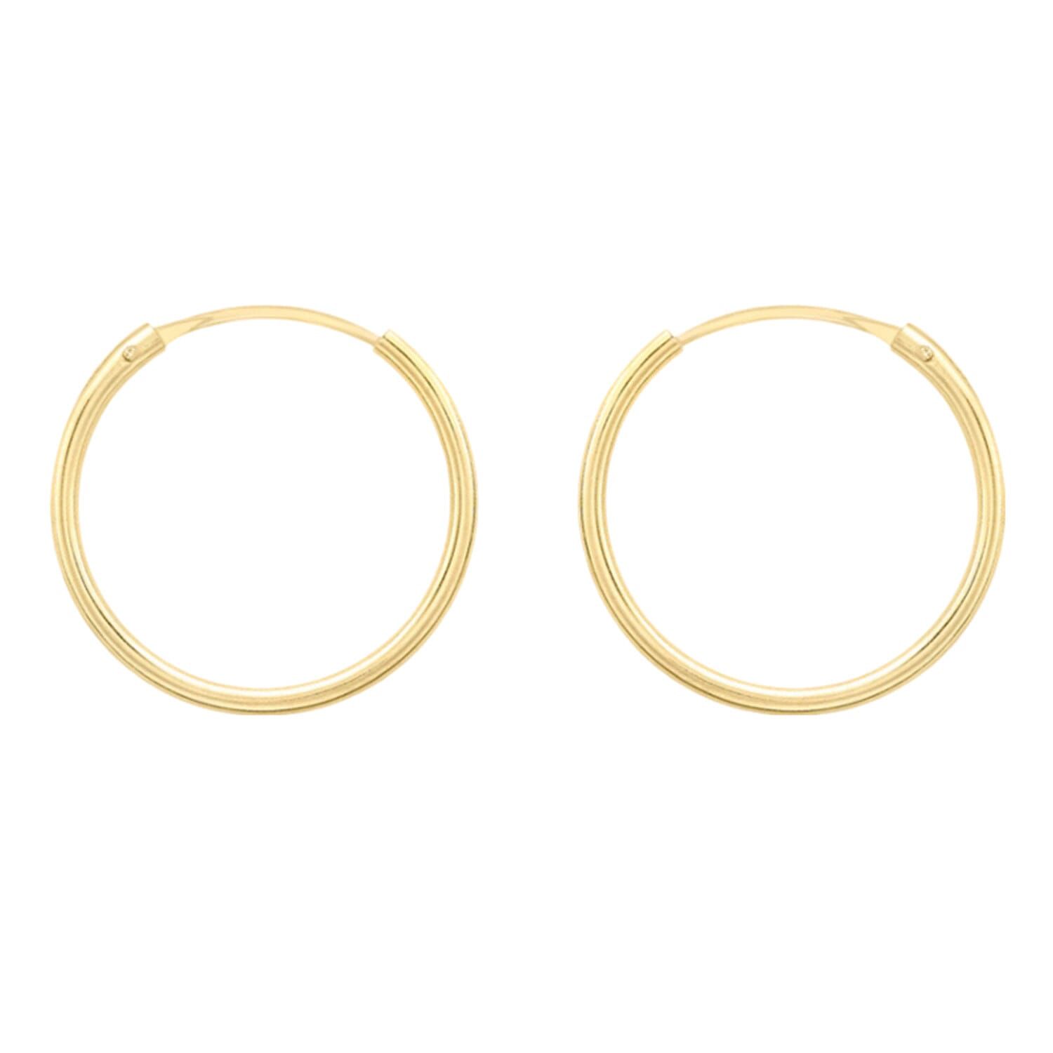 9K Gold 1.2MM Plain Hoop Earrings 7812677 0