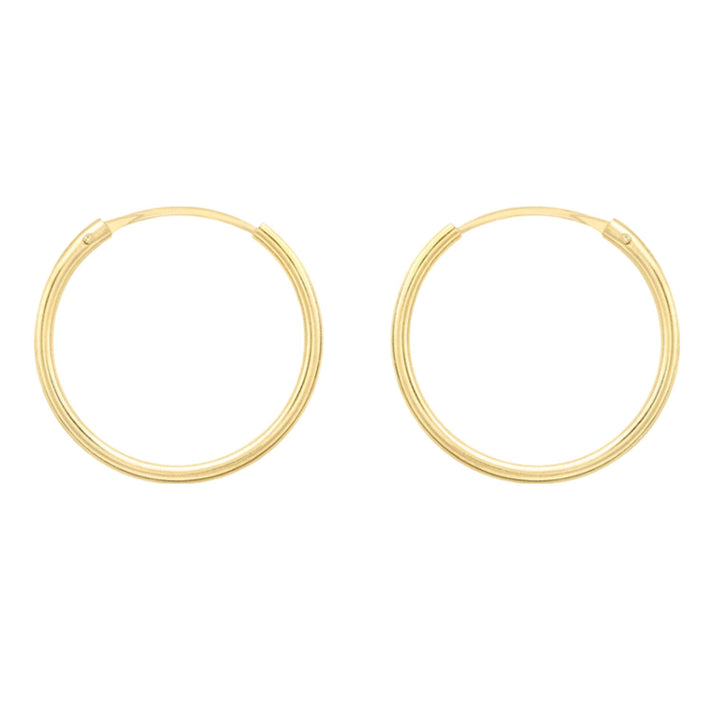 9K Gold 1.2MM Plain Hoop Earrings 7812677 1