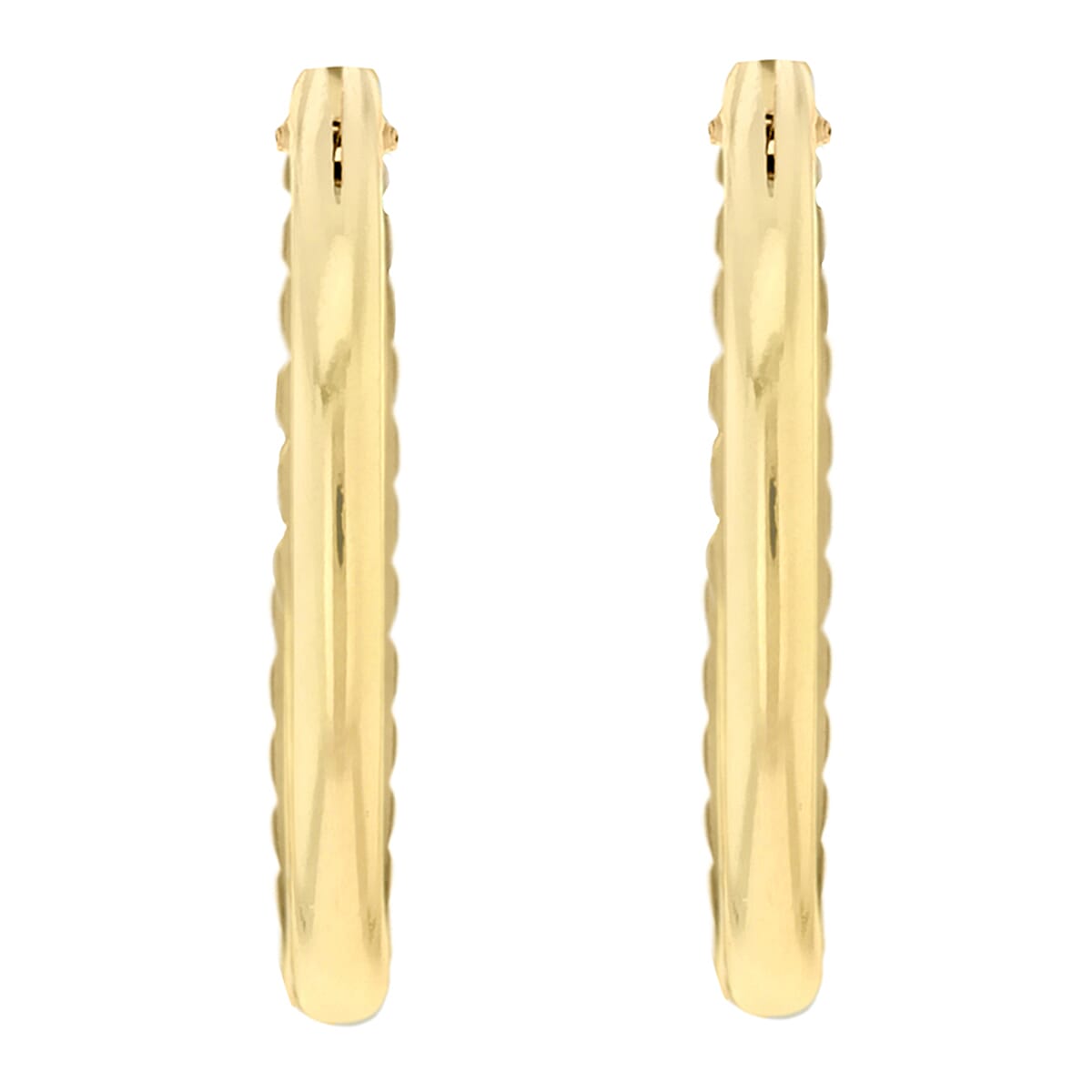 9K Gold 1.2mm Diamond Cut 13mm Sleeper Earrings 7812678 2
