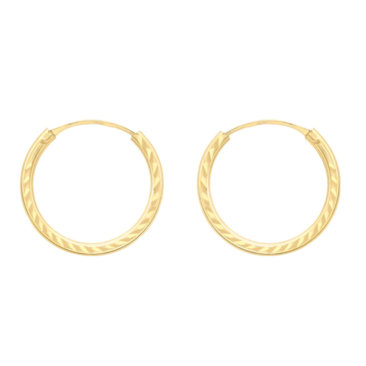 9K Gold 1.5mm Diamond Cut 13mm Sleeper Earrings 7812679 0