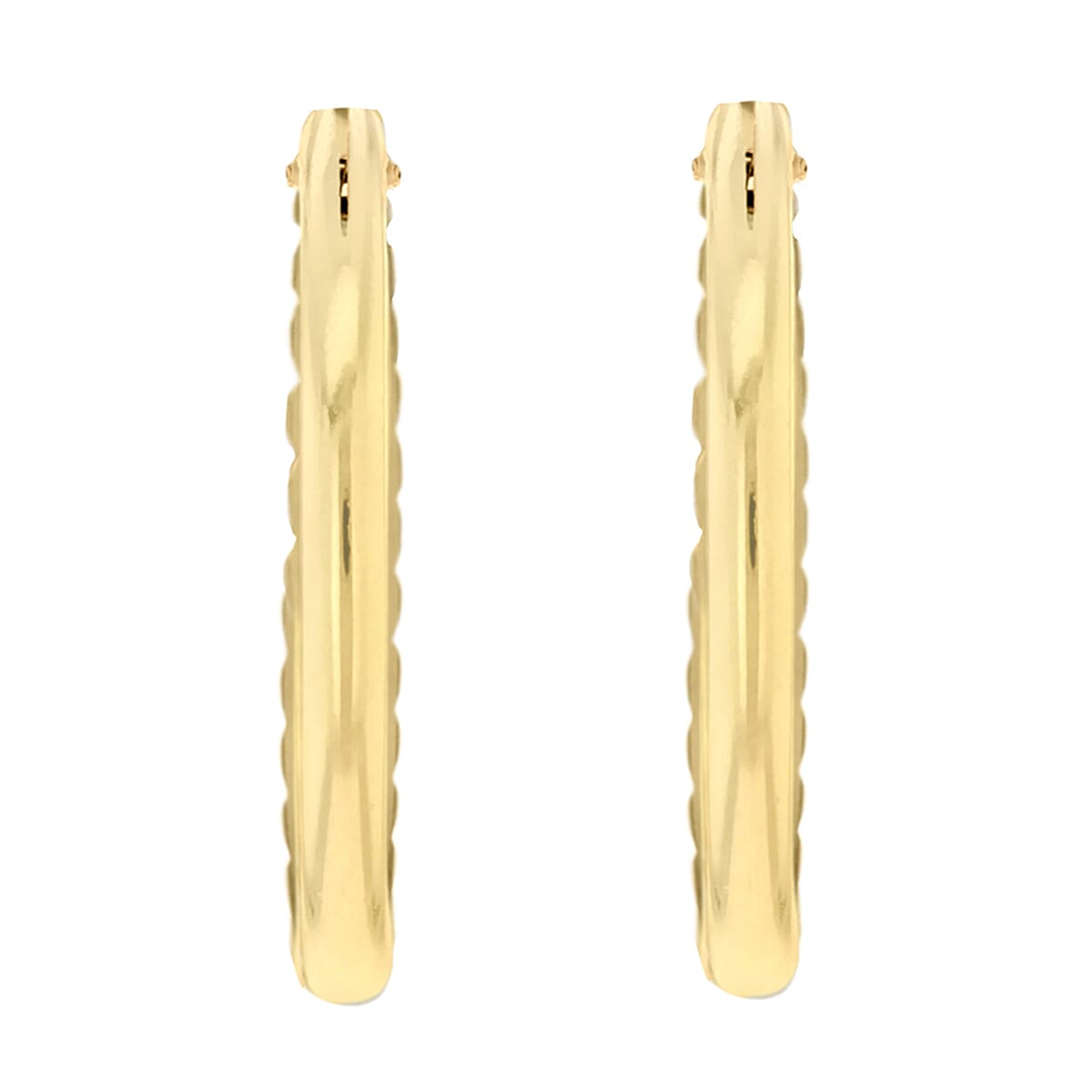 9K Gold 1.5mm Diamond Cut 13mm Sleeper Earrings 7812679 2