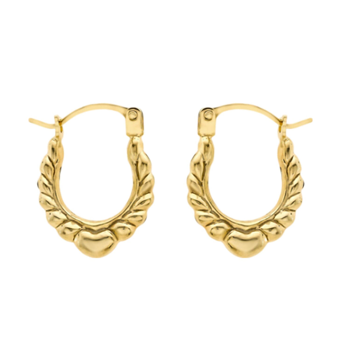 9K Yellow Gold Heart Wing Earrings 7812642 0