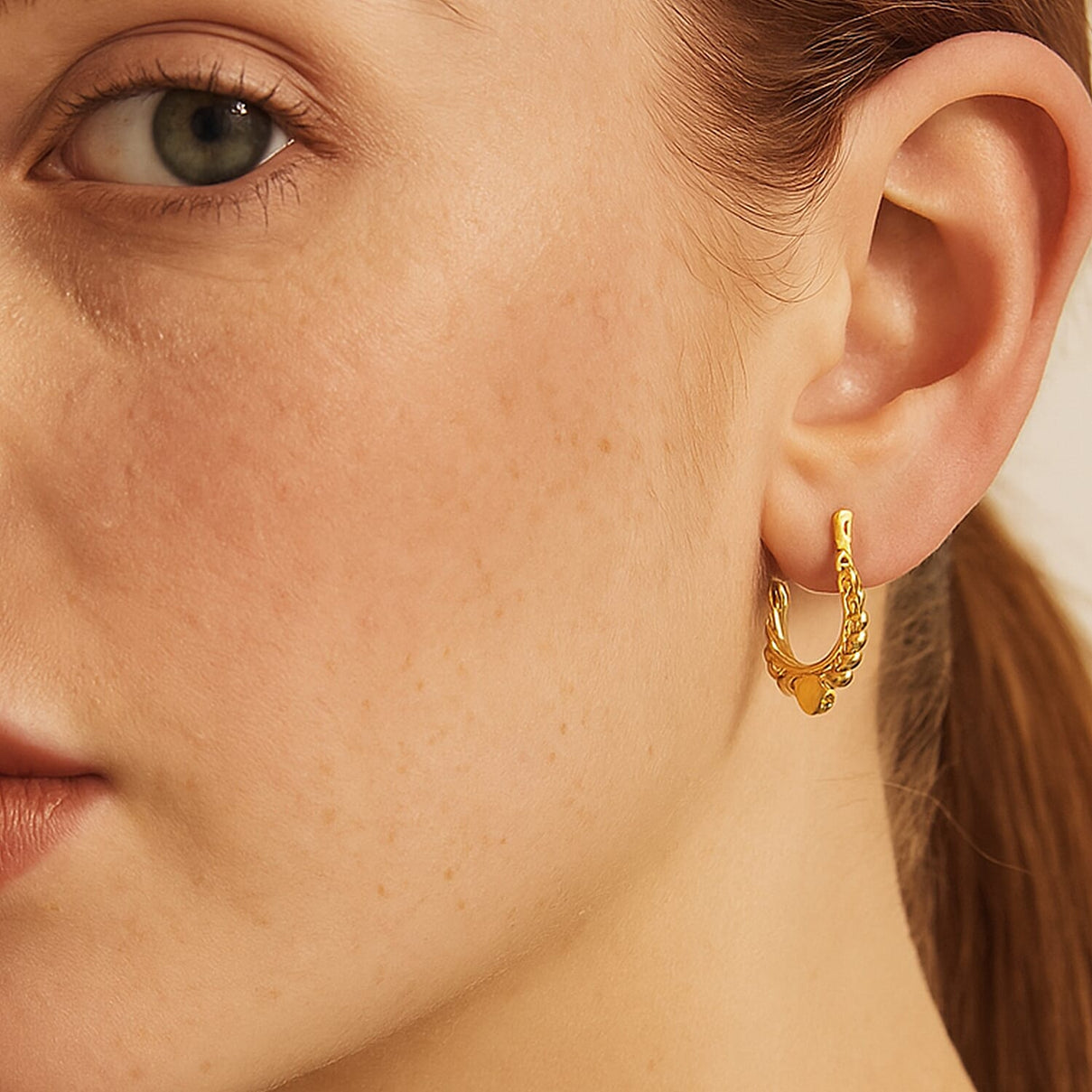 9K Yellow Gold Heart Wing Earrings 7812642 2