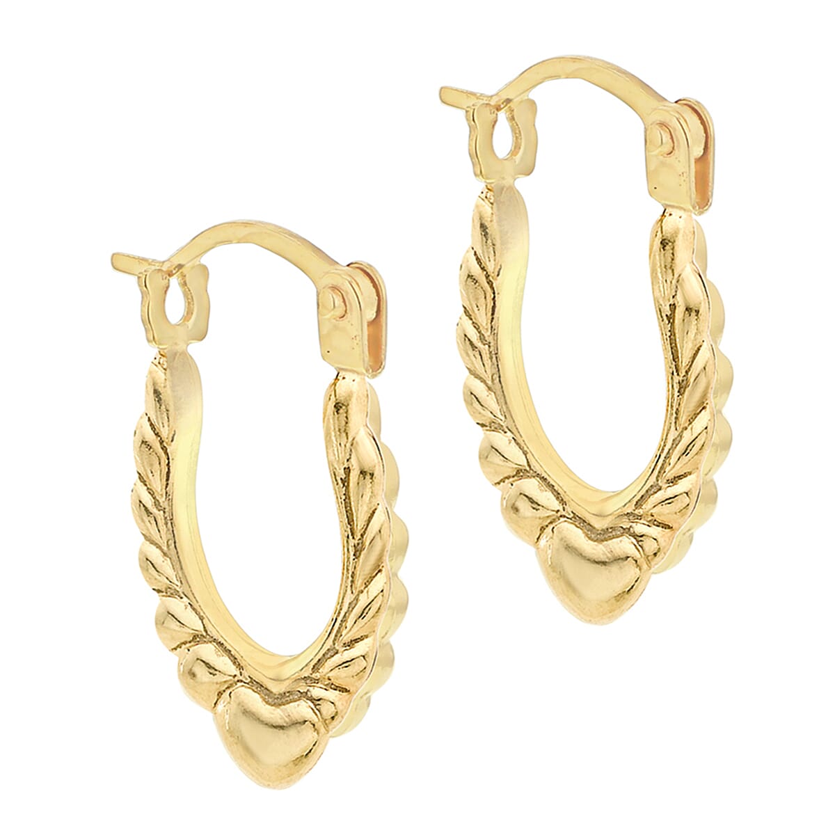 9K Yellow Gold Heart Wing Earrings 7812642 3