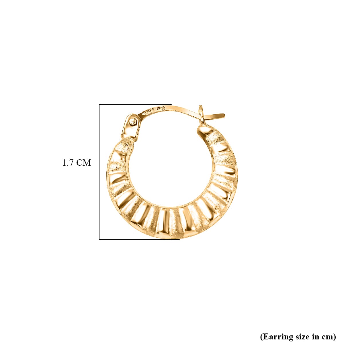 Close Out Deal- 9K Yellow Gold Broad Textured Hoop Earrings 7725505 4
