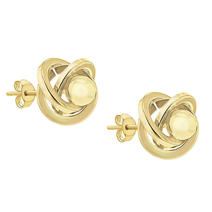 9K Yellow Gold 5mm Knot and Ball Stud Earrings 7338327 2