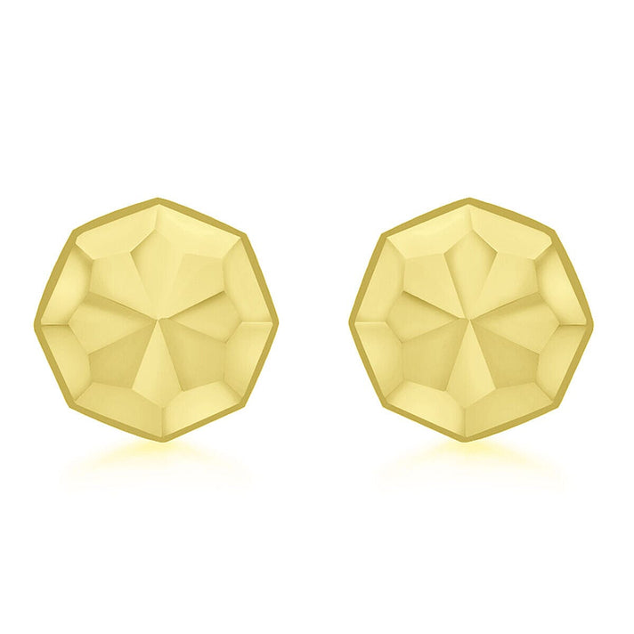 9K Yellow Gold 7mm Diamond Cut Octagonal Stud Earrings 7338504 1