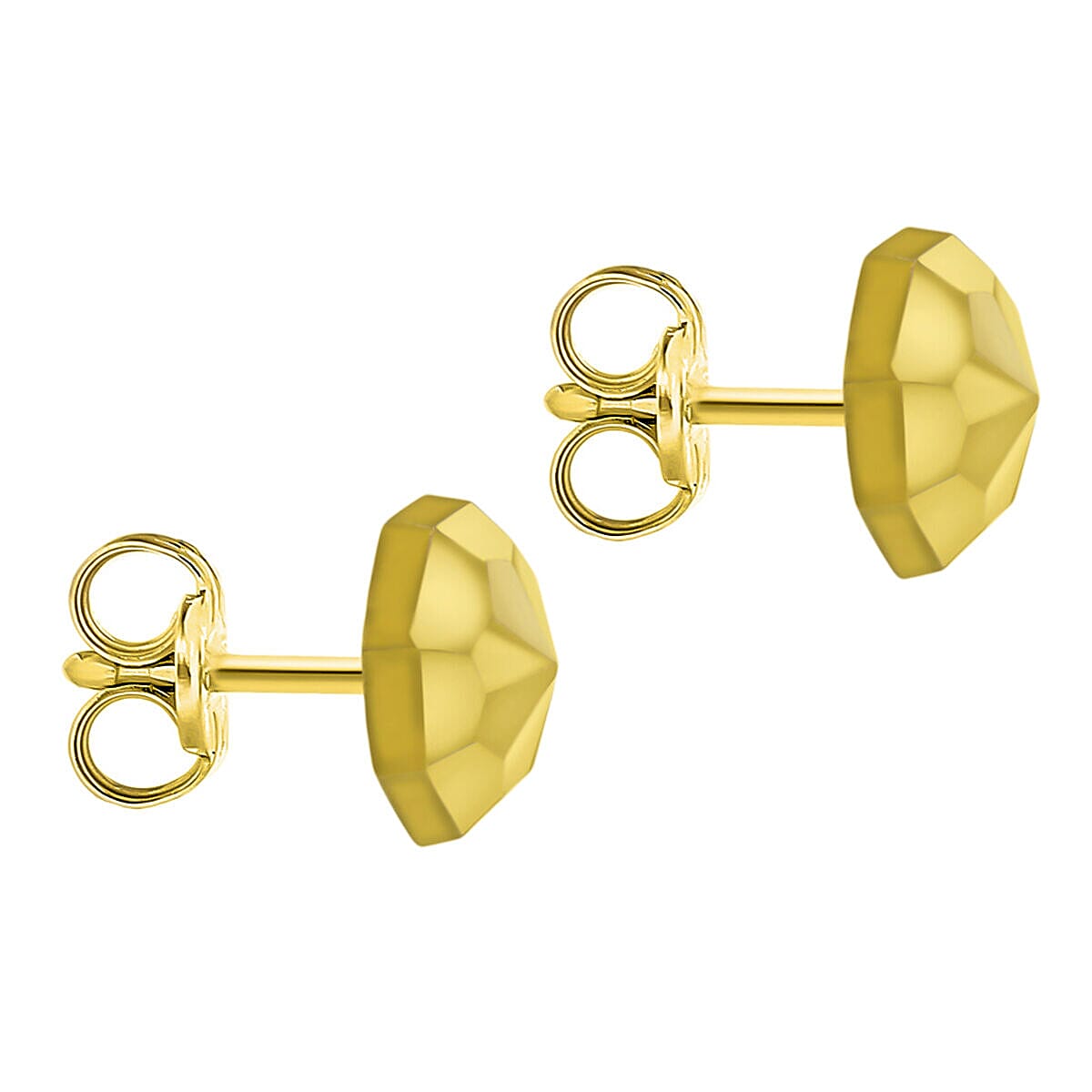 9K Yellow Gold 7mm Diamond Cut Octagonal Stud Earrings 7338504 2