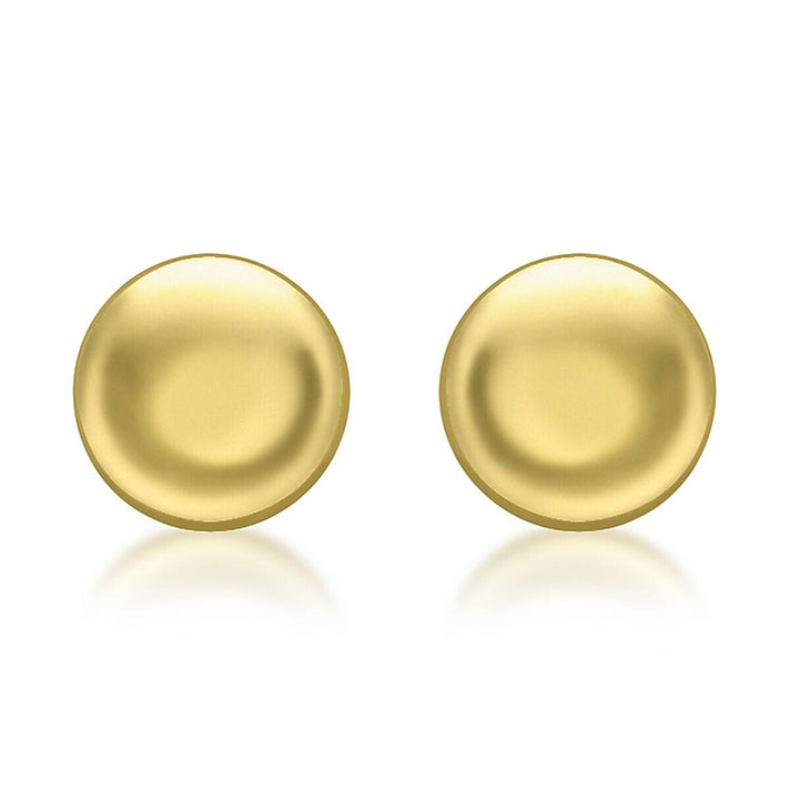 9K Yellow Gold 7mm Flat Button Stud Earrings 7338481 1