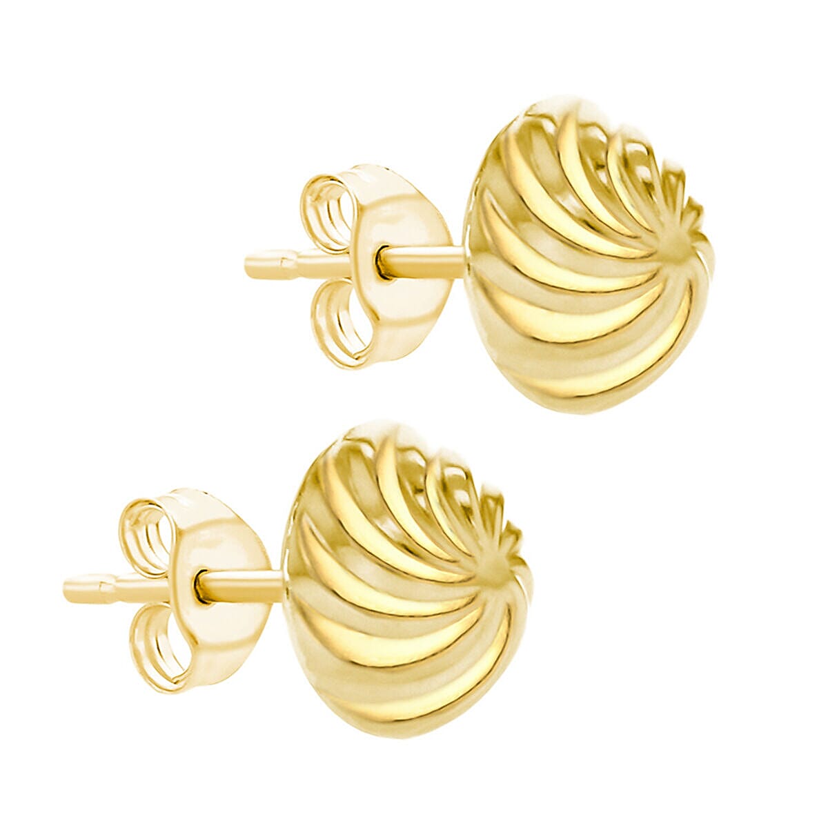 9K Yellow Gold 8mm Swirl Detail Dome Stud Earrings 7338493 1