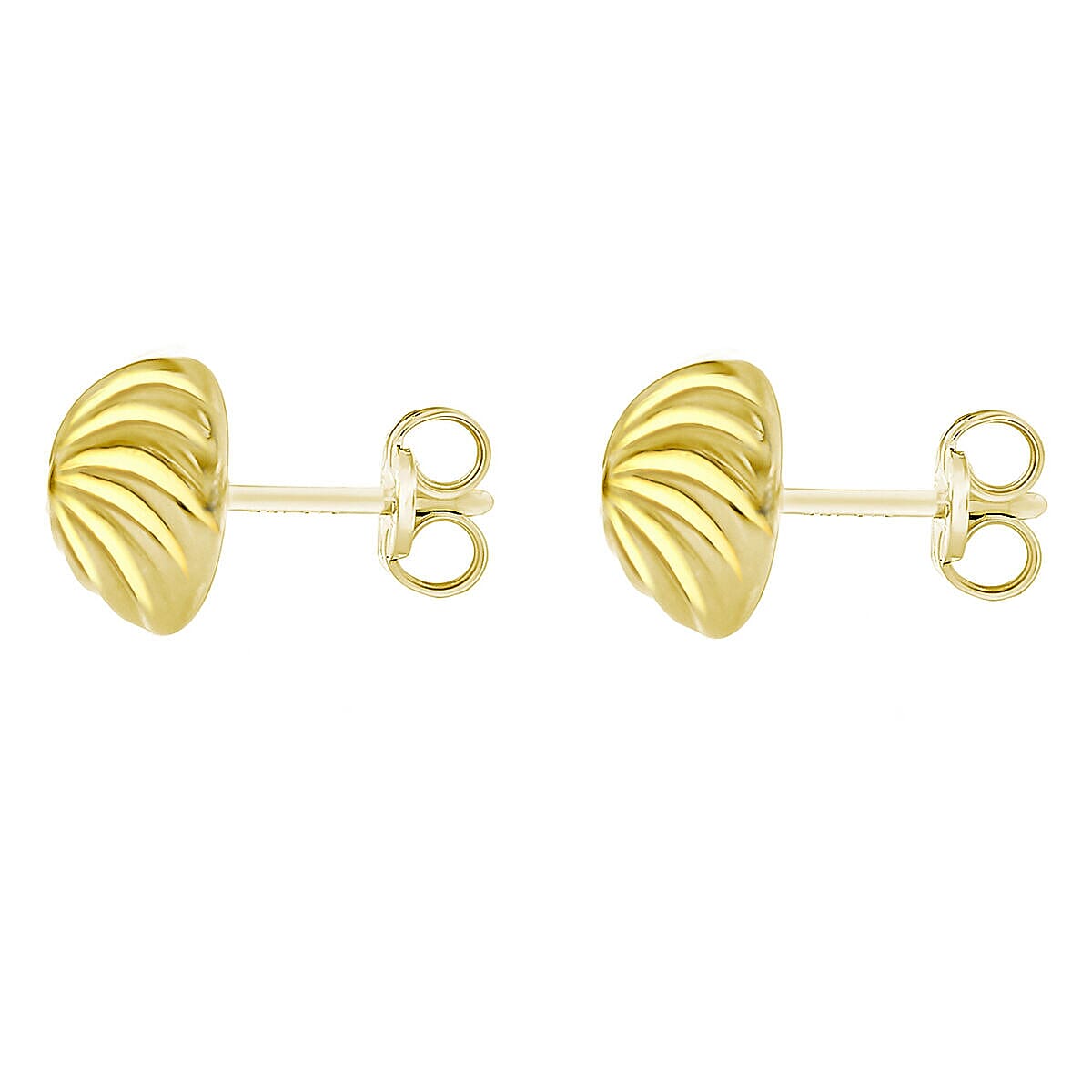 9K Yellow Gold 8mm Swirl Detail Dome Stud Earrings 7338493 2