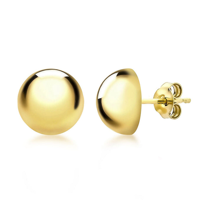 9K Yellow Gold 8mm Dome Stud Earrings 7338355 1