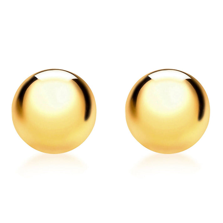 9K Yellow Gold 8mm Dome Stud Earrings 7338355 2