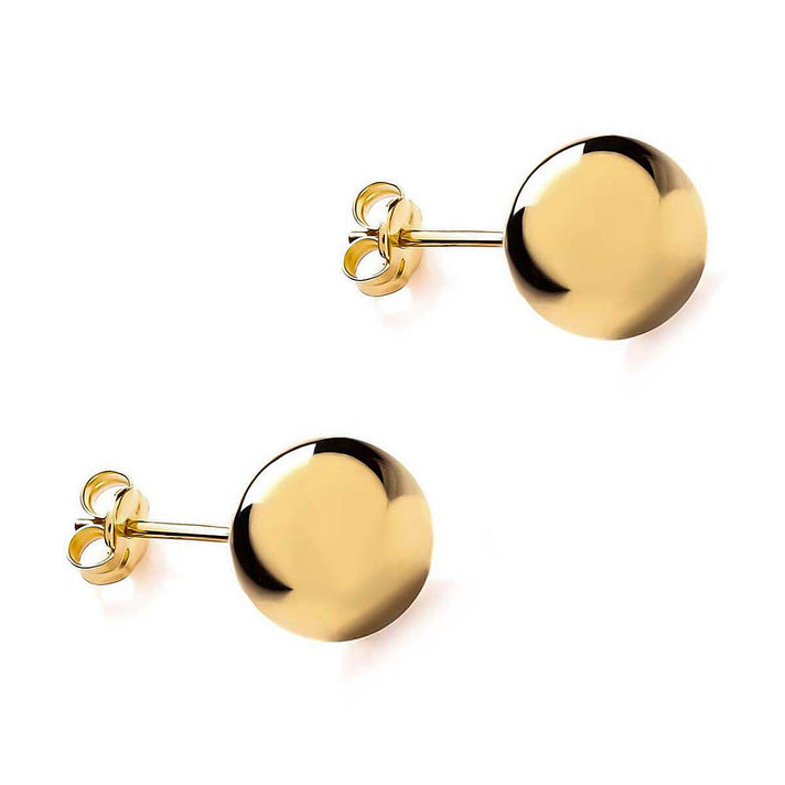 9K Yellow Gold 10mm Ball Stud Earrings 7338333 1