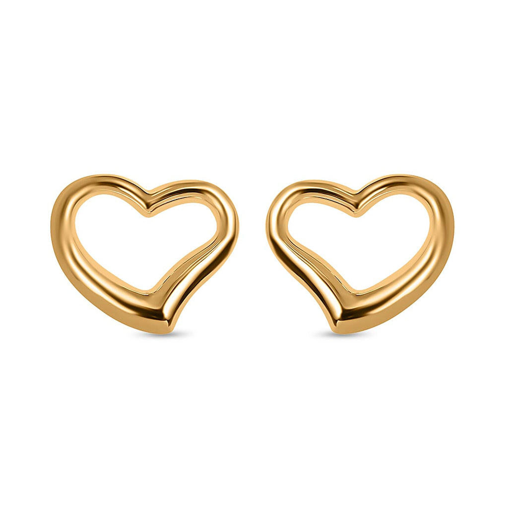 Hatton Garden Close Out- 9K Yellow Gold Heart Earrings
