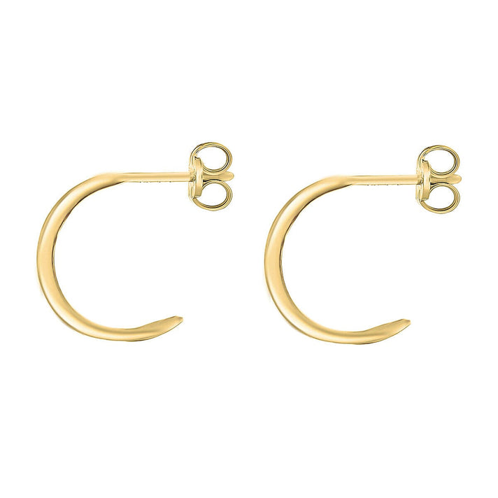9K Yellow Gold 5mm x 12mm Diamond Cut Textured Half Band Earrings 7337577 2