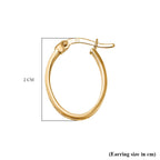 Mega Closeout Buy -9K Yellow Gold Greek Key Hoop Earrings-