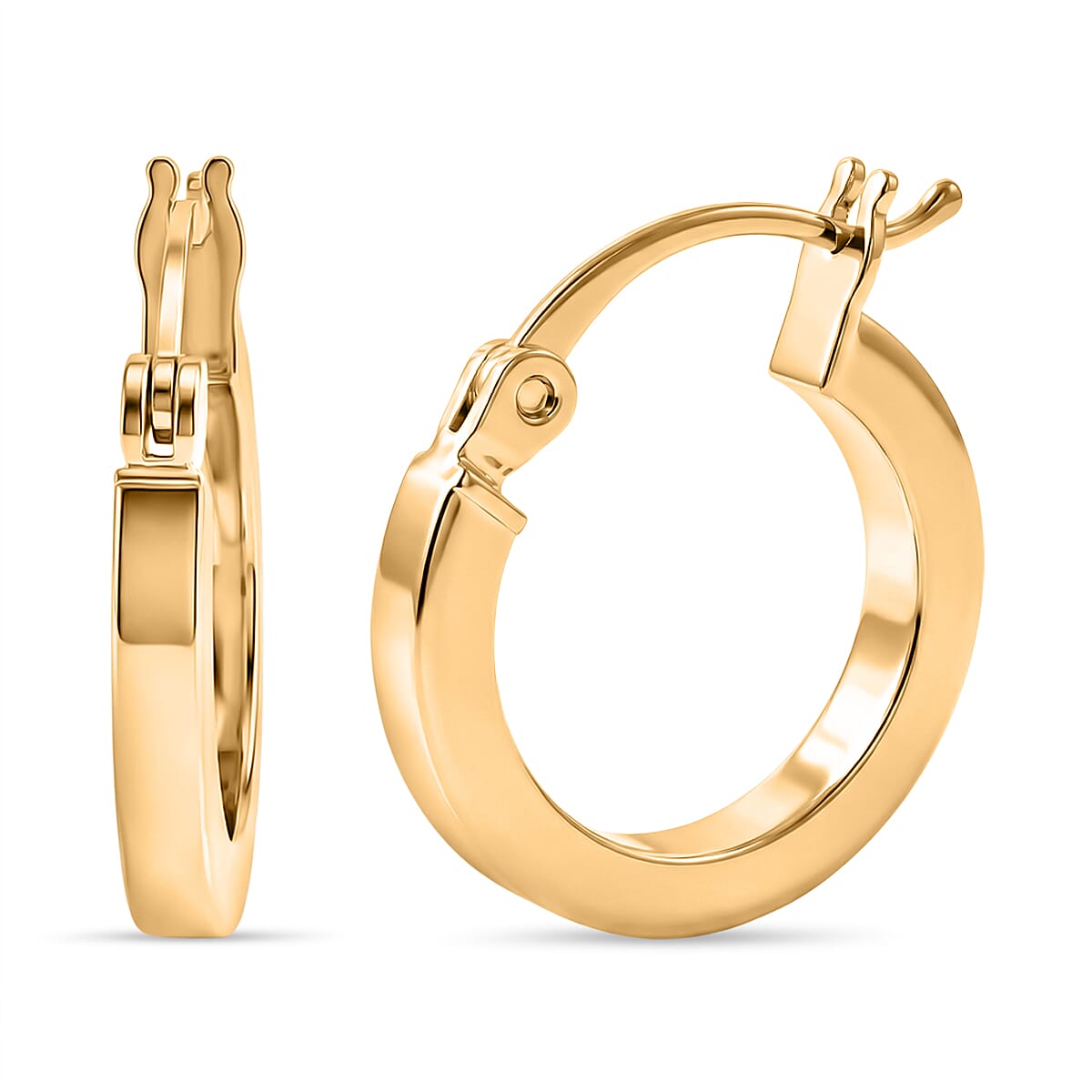 Royal Bali Collection - 9K Yellow Gold Hoop Earrings with Clasp 8412219 0