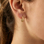 Maestro- 9K Yellow Gold Hoop Earring with Clasp