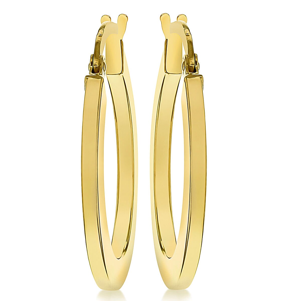 9K Yellow Gold 19mm x 24mm Flat Oval Creole Earrings 7337859 1