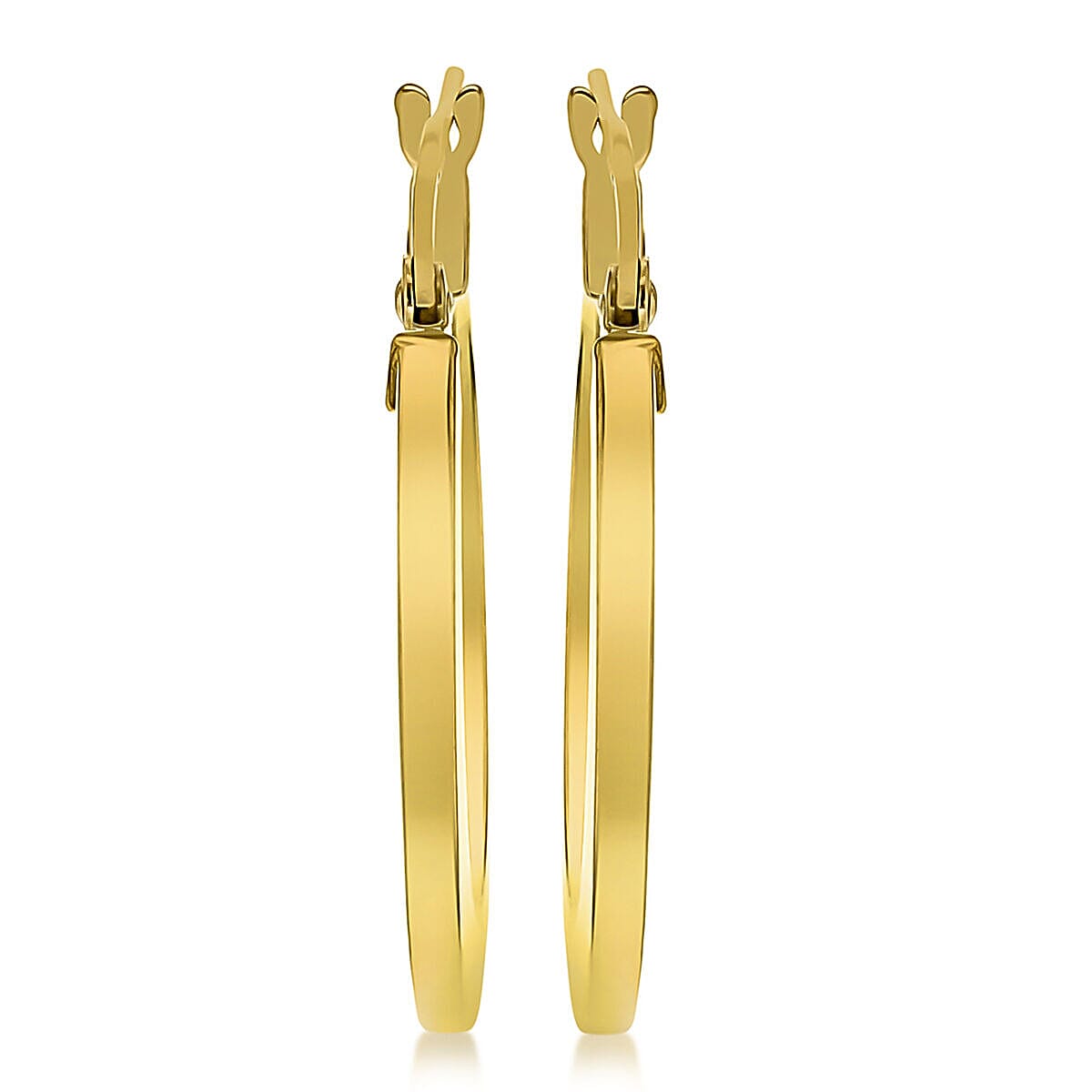 9K Yellow Gold 19mm x 24mm Flat Oval Creole Earrings 7337859 2
