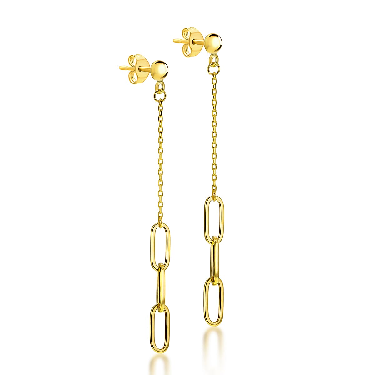 Paper Chain Drop Stud Earrings in 9K Yellow Gold 7567520 0