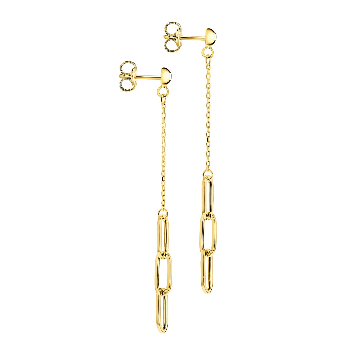 Paper Chain Drop Stud Earrings in 9K Yellow Gold 7567520 1