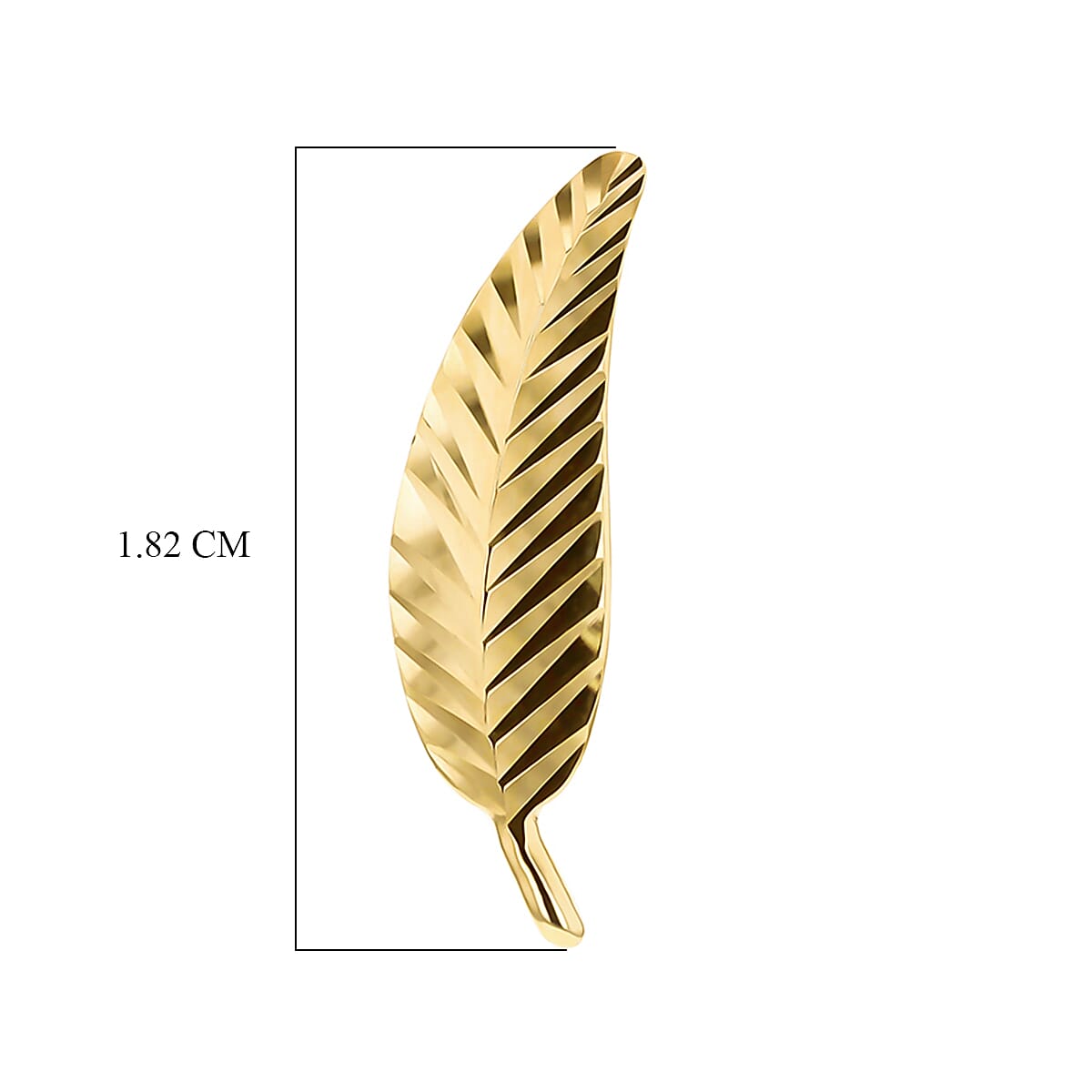 Diamond Cut Leaf Stud Earrings in 9K Yellow Gold 7567535 5