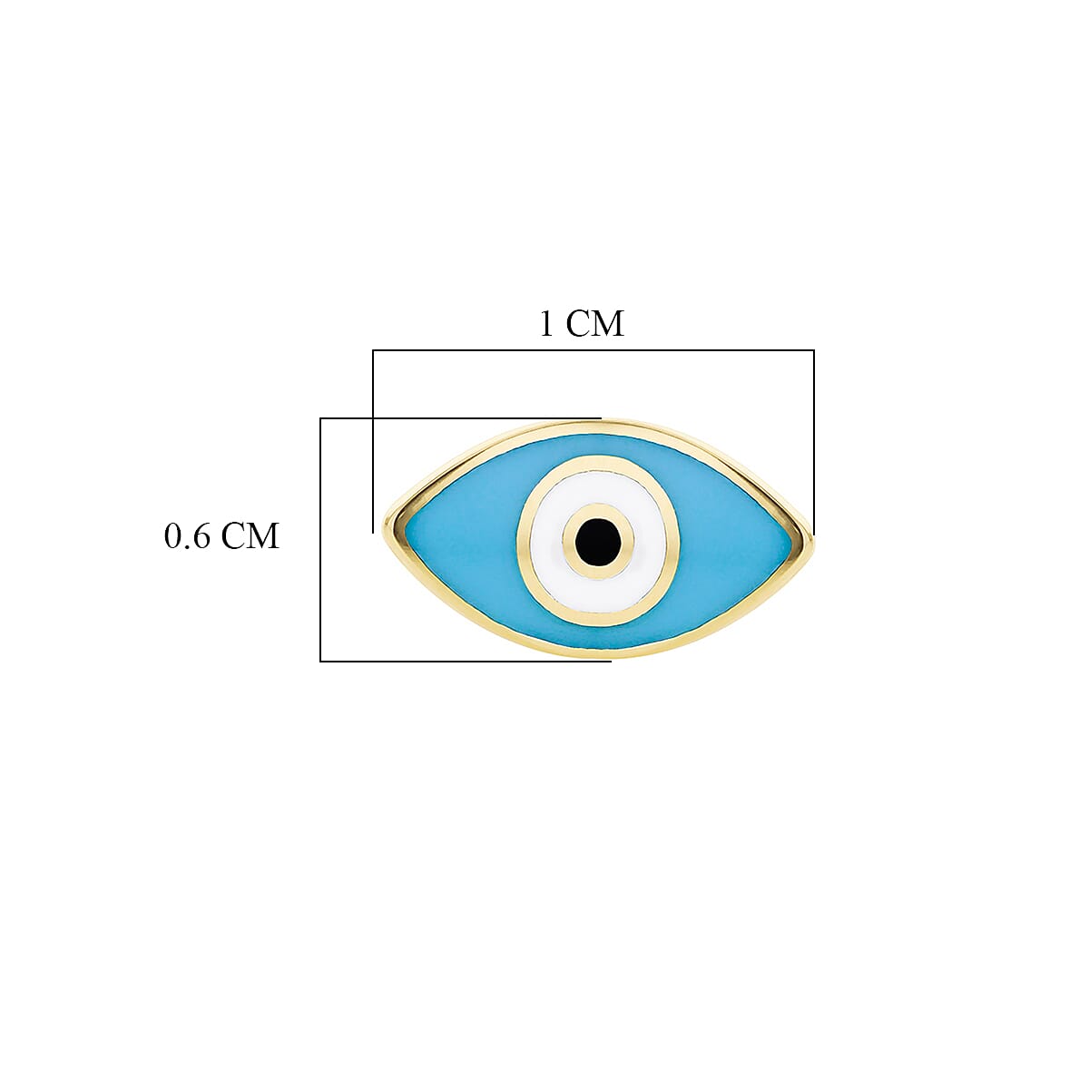 Blue Evil Eye Stud Earrings 9K Yellow Gold 7567536 5