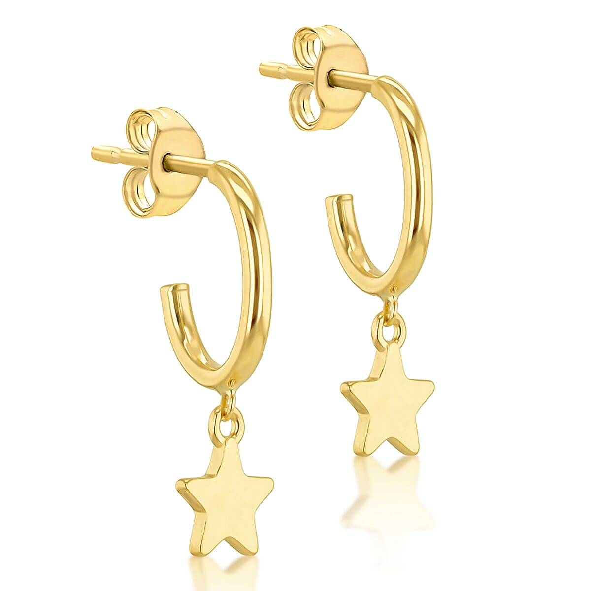 Star Drop Stud Earrings 9K Yellow Gold 7567538 0