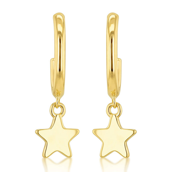 Star Drop Stud Earrings 9K Yellow Gold 7567538 2
