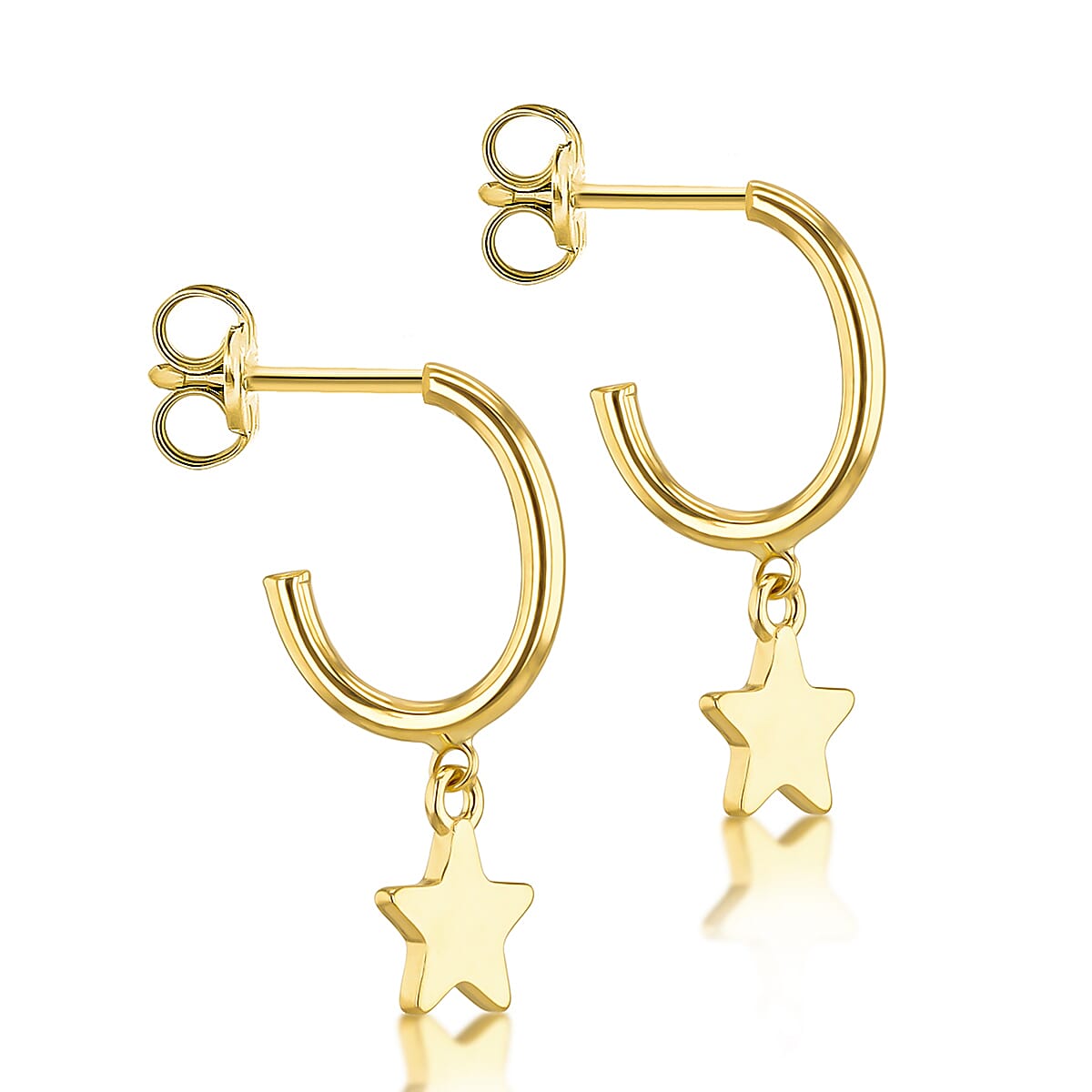 Star Drop Stud Earrings 9K Yellow Gold 7567538 2