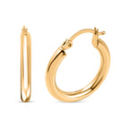9K Yellow Gold Shiny Hoop Earrings