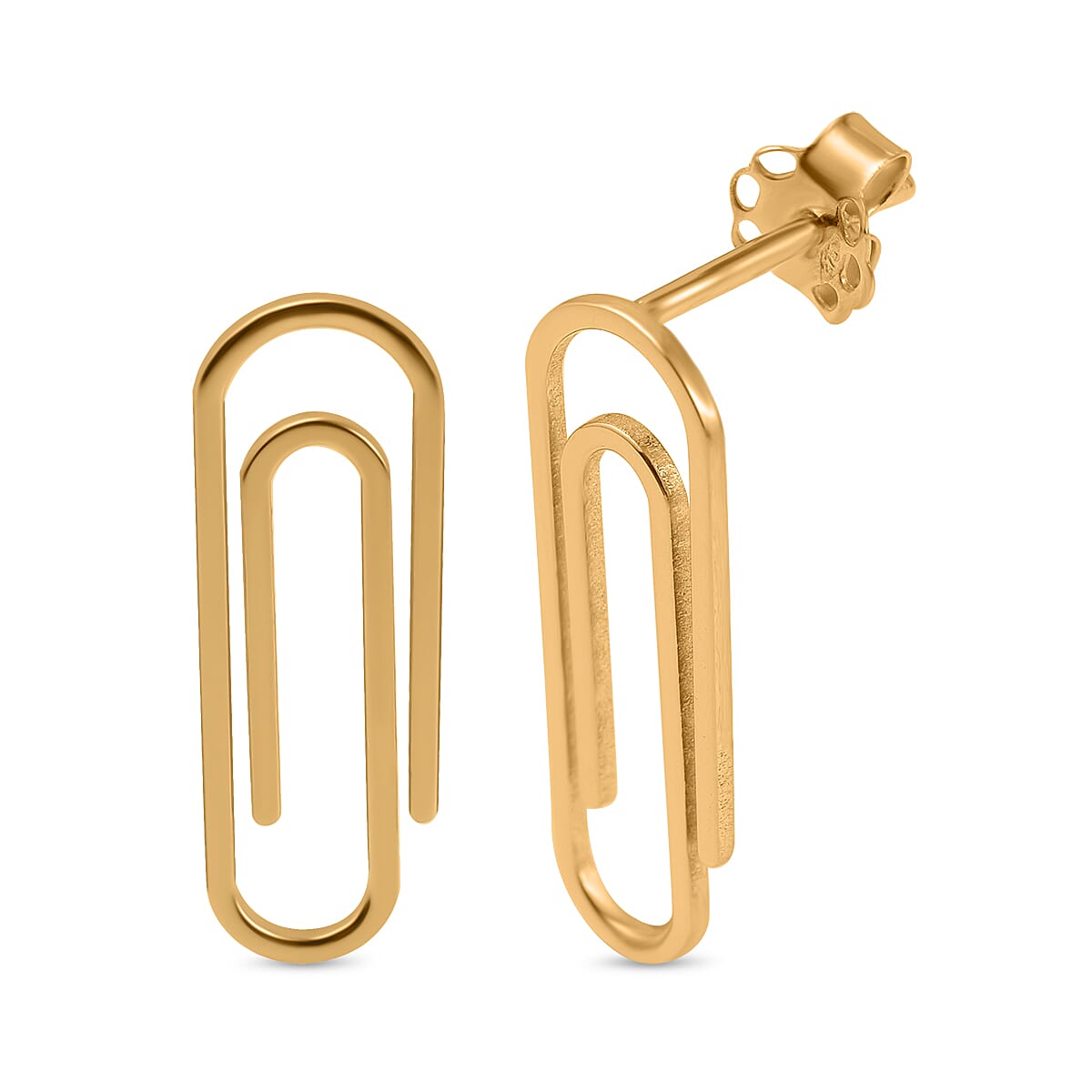 Maestro Collection - 9K Yellow Gold Paper Clip Earrings 7723005 0