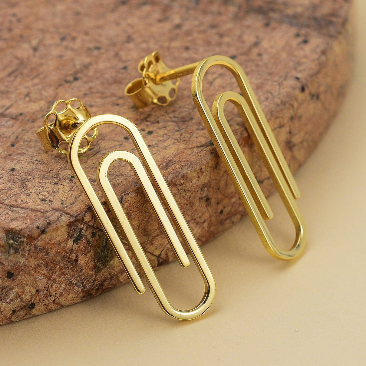Maestro Collection - 9K Yellow Gold Paper Clip Earrings 7723005 1