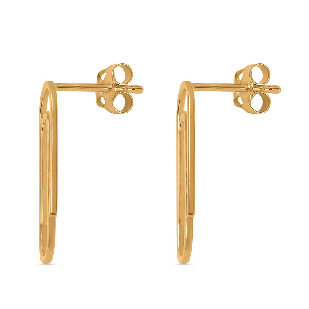 Maestro Collection - 9K Yellow Gold Paper Clip Earrings