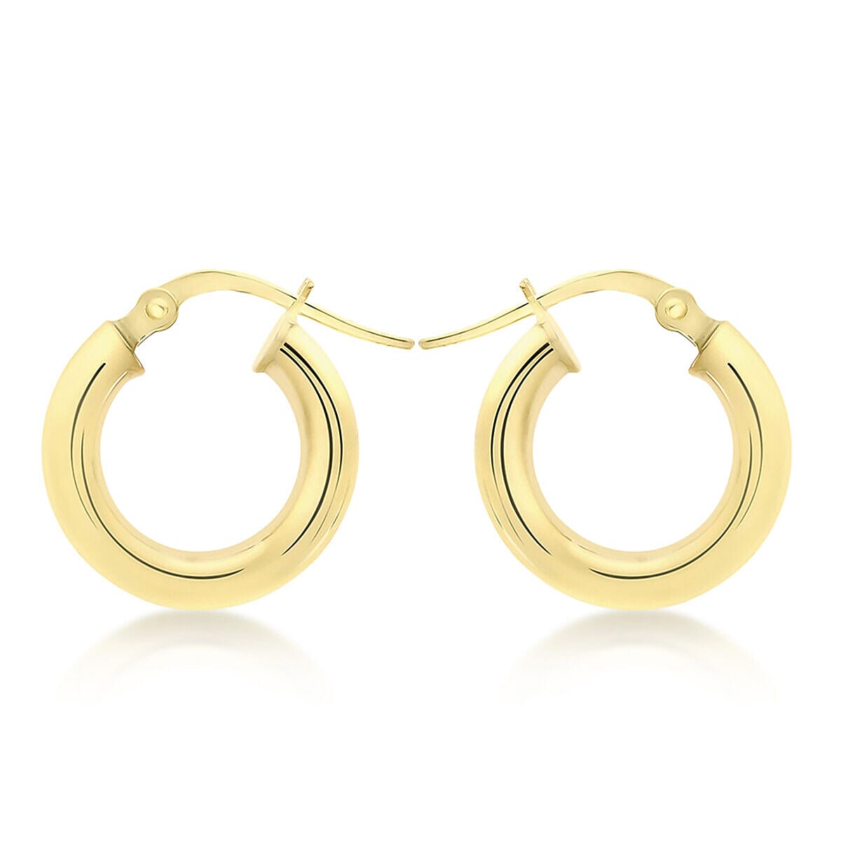 9K Yellow Gold 3mm Tube 18mm Polished Hoop Creole Earrings 7337844 0