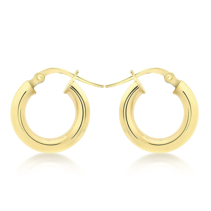 9K Yellow Gold 3mm Tube 18mm Polished Hoop Creole Earrings 7337844 1