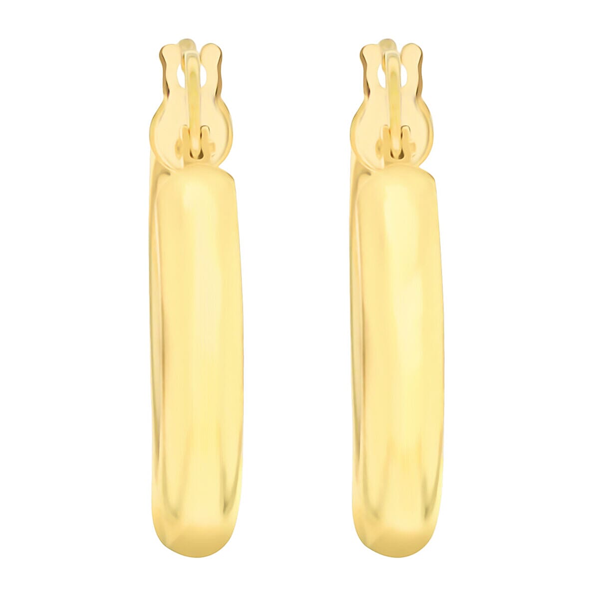 9K Yellow Gold 3mm Tube 18mm Polished Hoop Creole Earrings 7337844 2