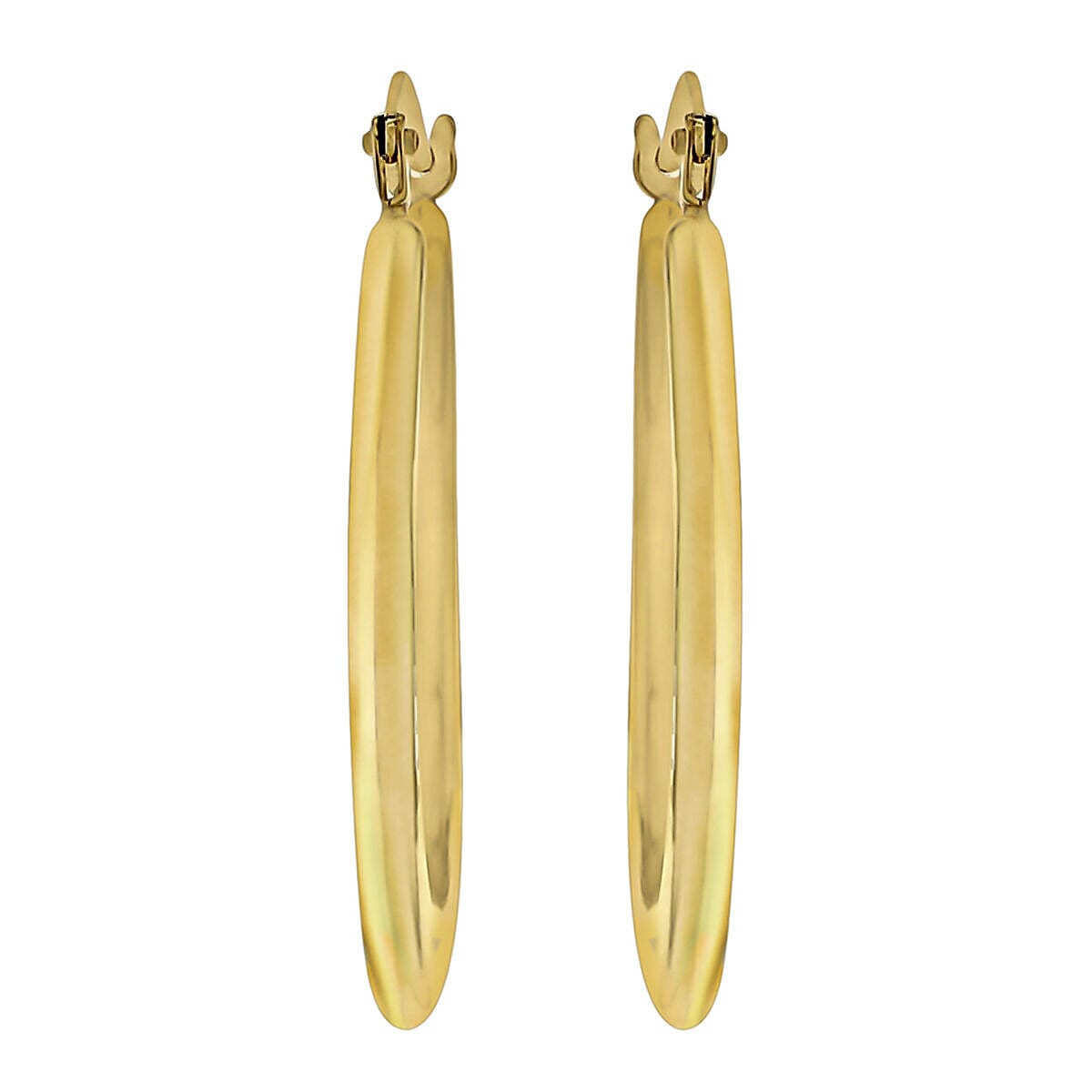 9K Yellow Gold 24mm Flat Round Creole Earrings 7338082 2