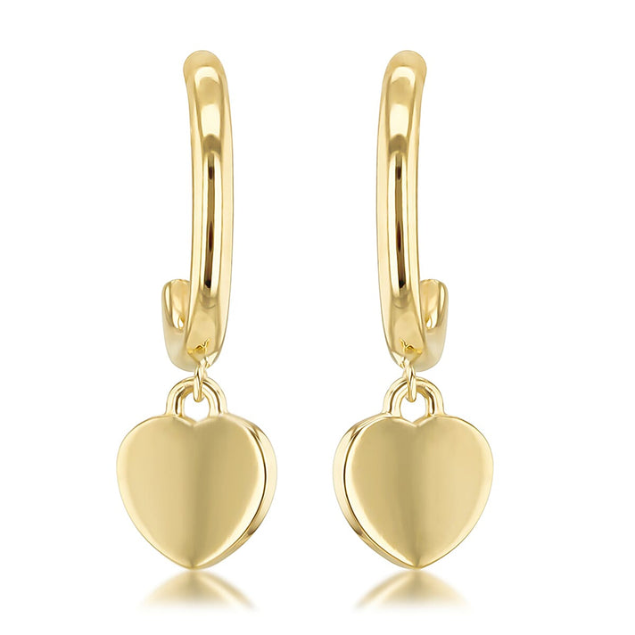 Heart Drop Stud Earrings 9K Yellow Gold 7567540 2