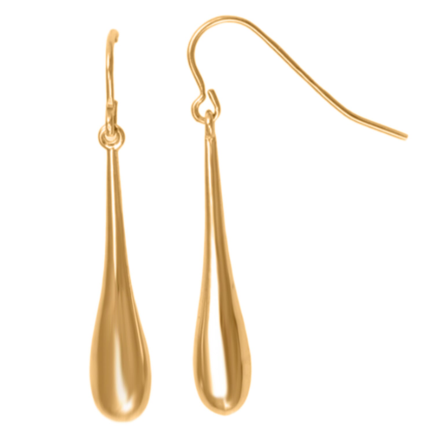 Brand New Arrival - Italian Closeut Deal - 9K Yellow Gold With Large Teardrop Hook Earrings 7891537 0
