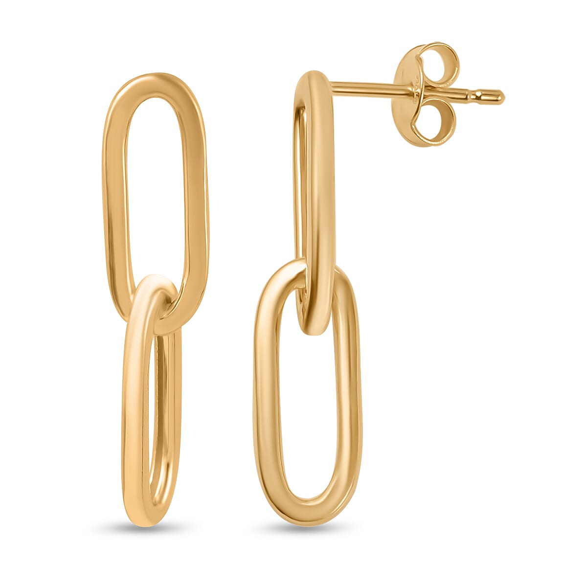 9K Yellow Gold Paper Clip Earrings 7722996 0