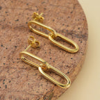 9K Yellow Gold Paper Clip Earrings