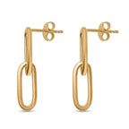 9K Yellow Gold Paper Clip Earrings