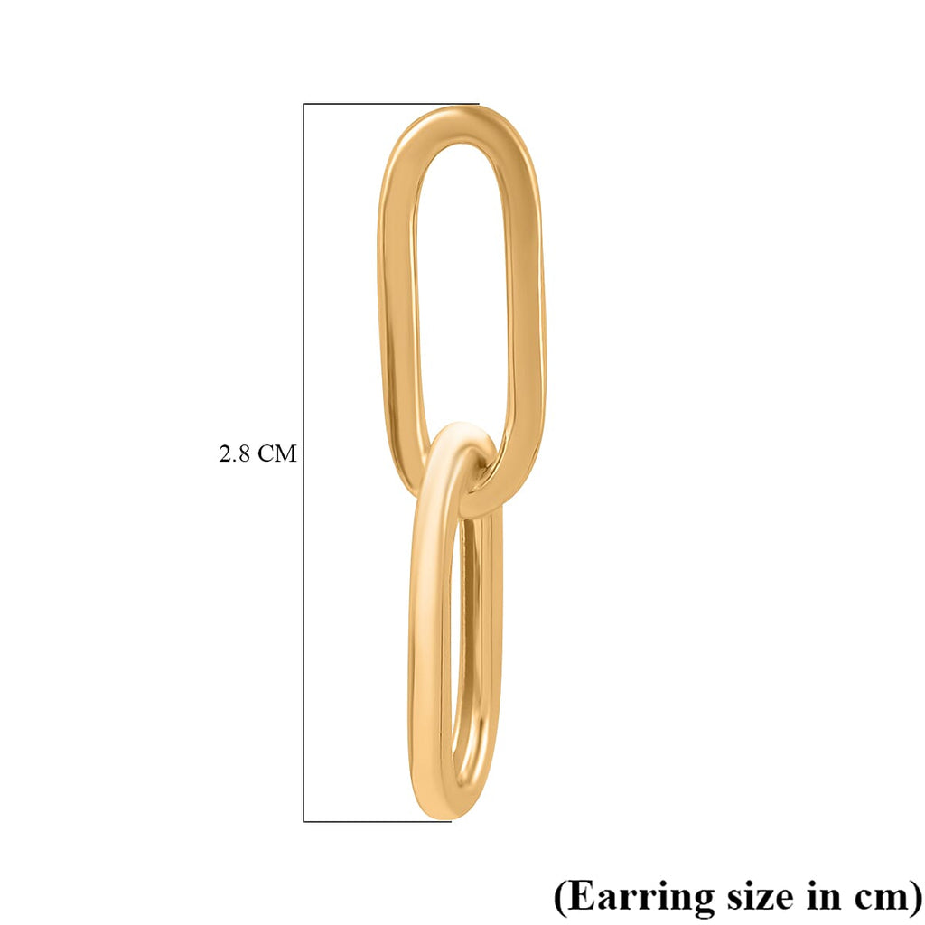 9K Yellow Gold Paper Clip Earrings