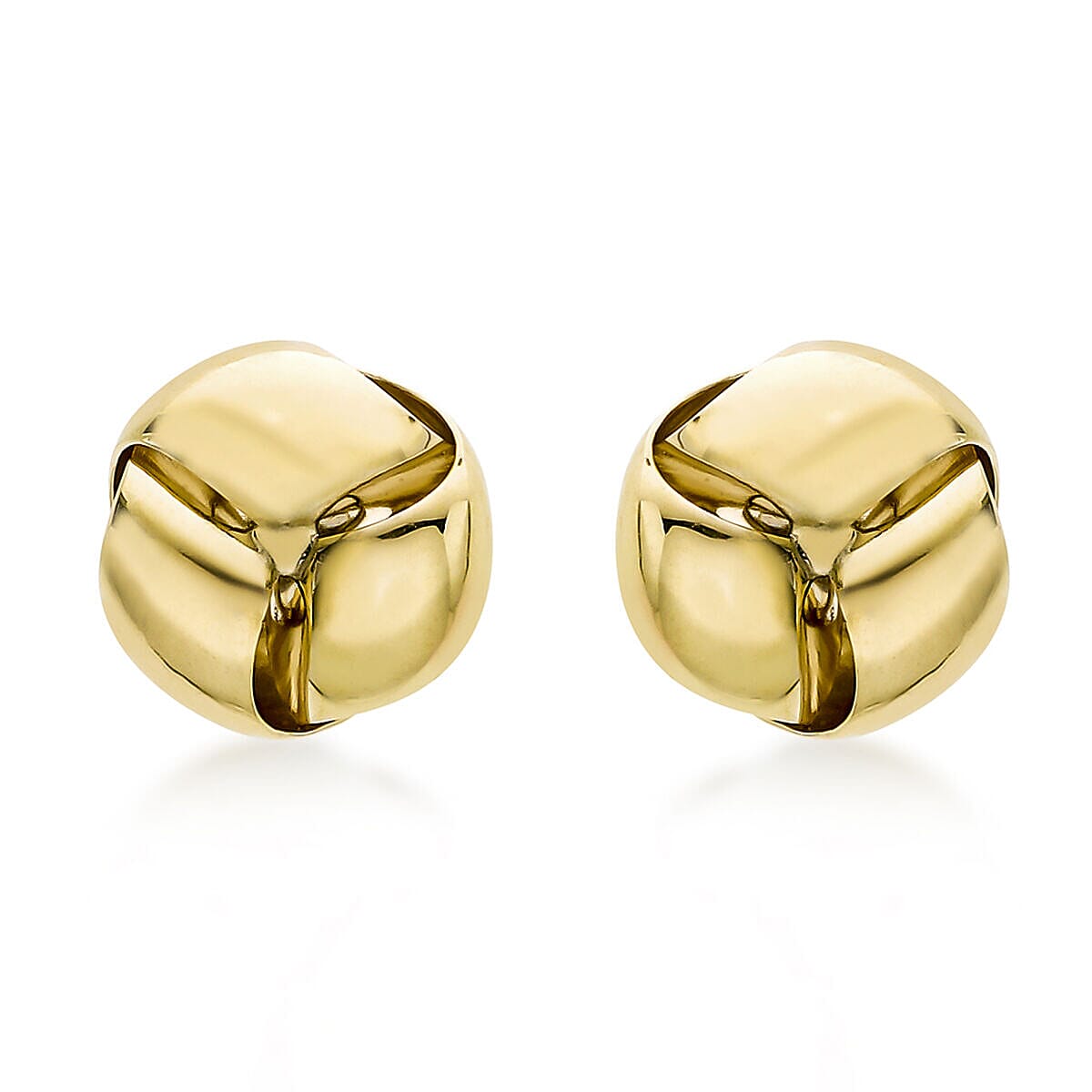 9K Yellow Gold 9mm Knot Stud Earrings 7338468 0