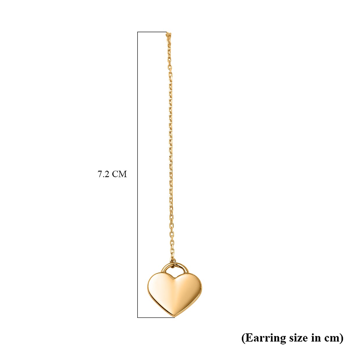 Hatton Garden Closeout -9K Yellow Gold Dangle Heart Earrings 7756970 3