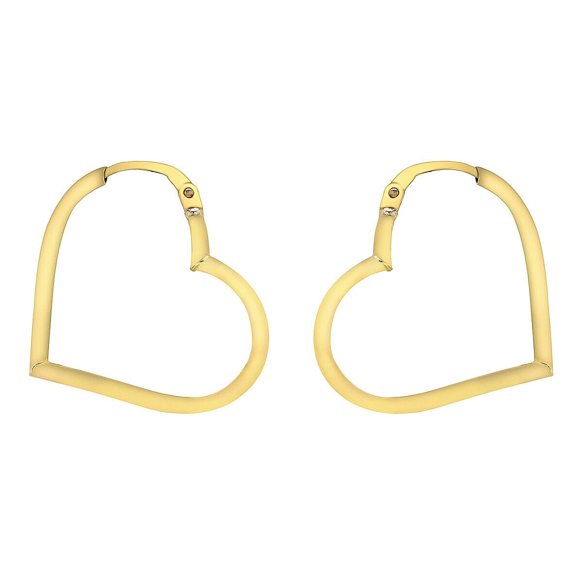 9K Yellow Gold 23mm x 23mm Heart Shaped Hoop Earrings 7337868 0