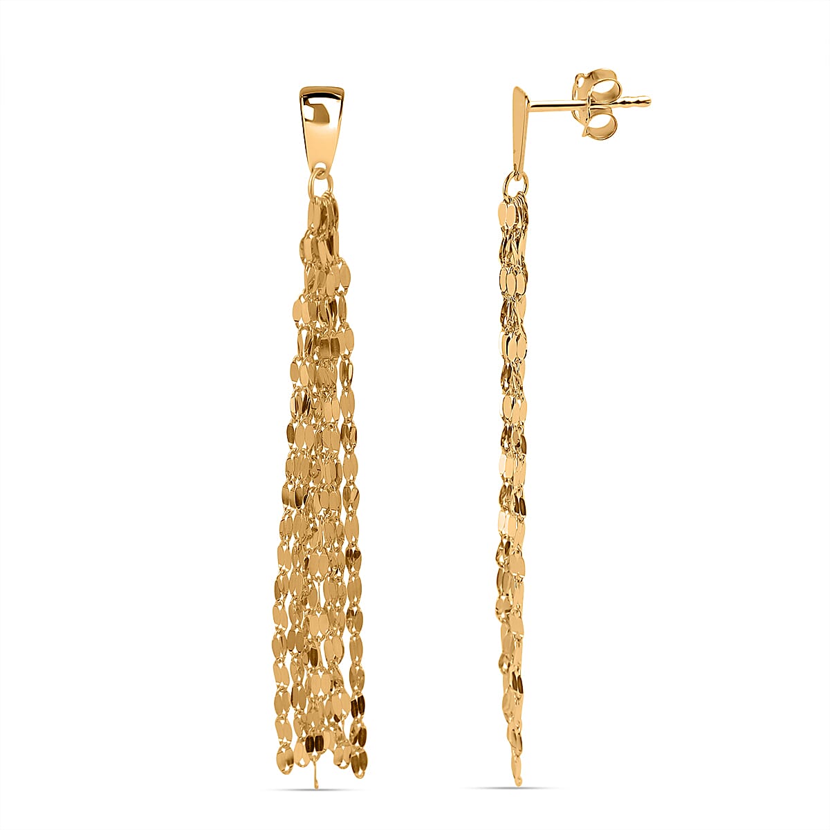 Maestro Collection - 9K Yellow Gold Mirror Tassel Earrings 7723004 0